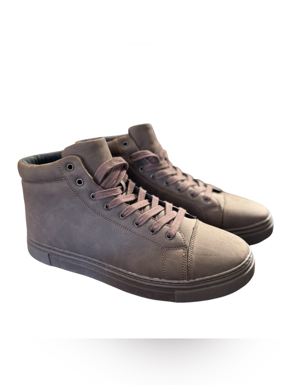 Men's Brown High-Top Casual Sneakers